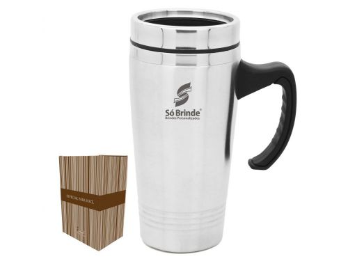 CANECA  TÉRMICA EM AÇO INOX – 450ML