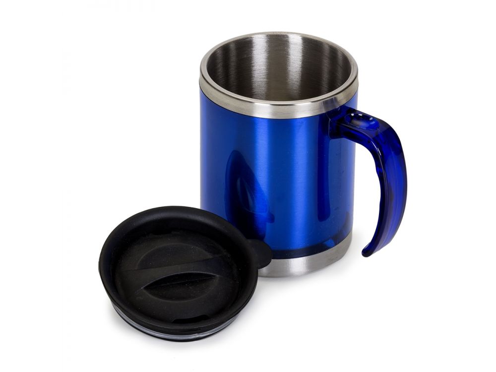 CANECA  TÉRMICA DE PLÁSTICO C/ METAL – 450ML