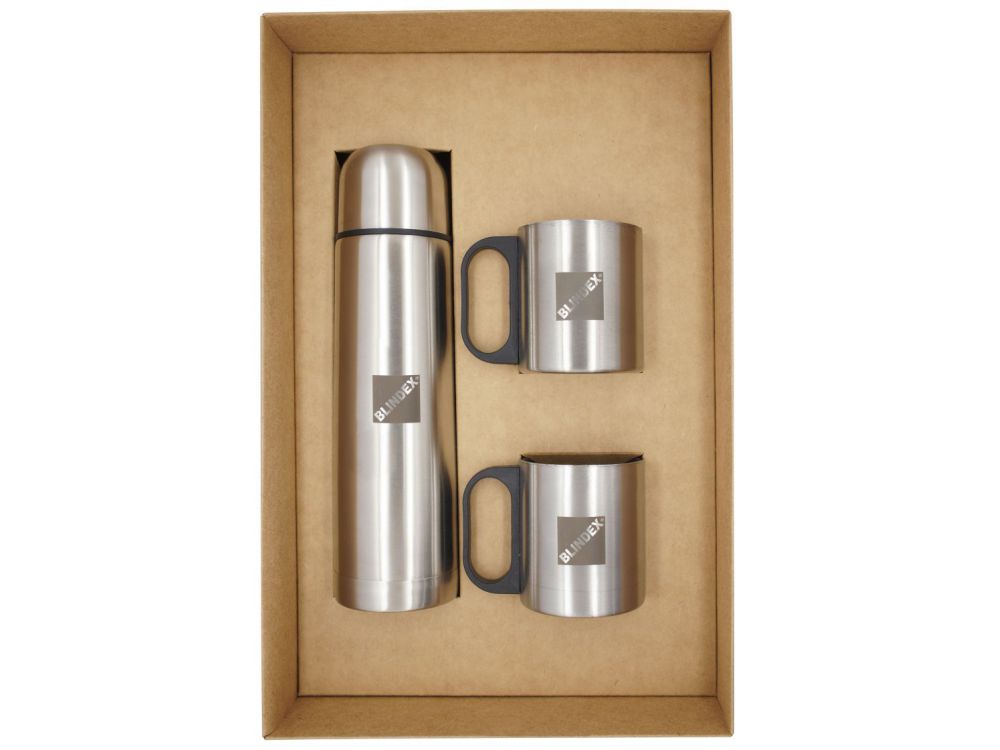 KIT GARRAFA TÉRMICA DE 500ML E CANECA 180ML – AÇO INOX