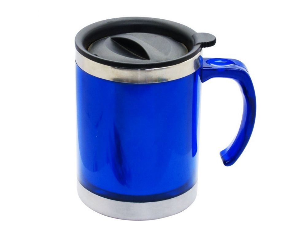 CANECA  TÉRMICA DE PLÁSTICO C/ METAL – 450ML