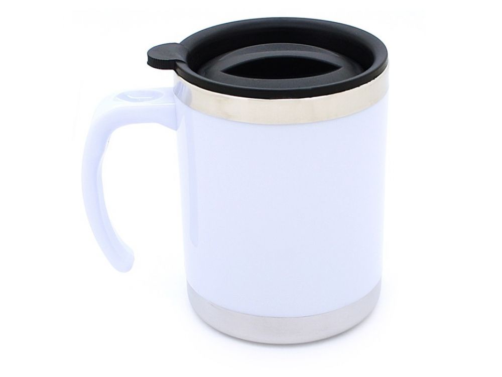 CANECA  TÉRMICA DE PLÁSTICO C/ METAL – 450ML