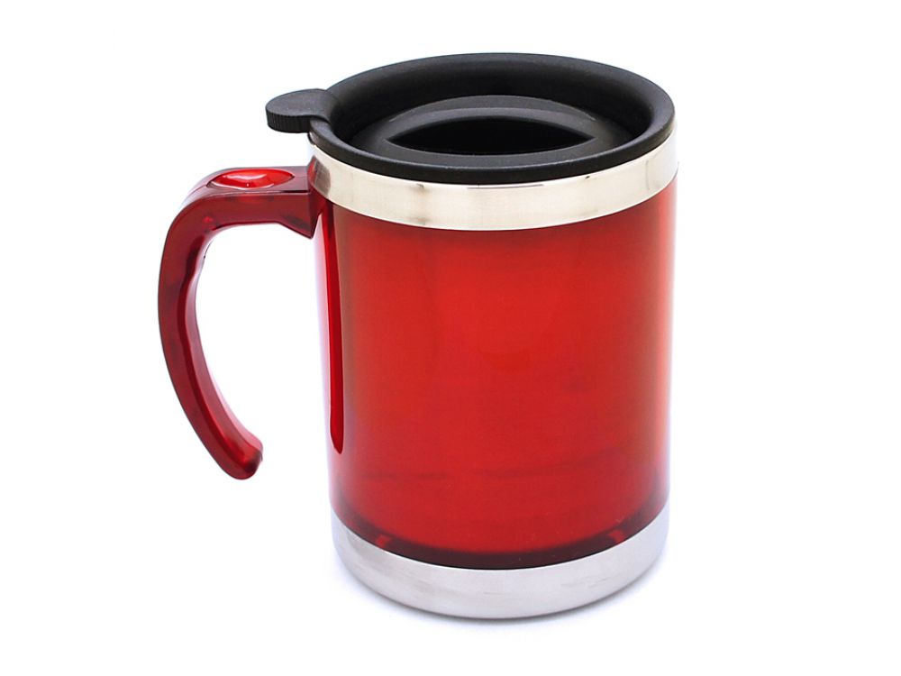 CANECA  TÉRMICA DE PLÁSTICO C/ METAL – 450ML