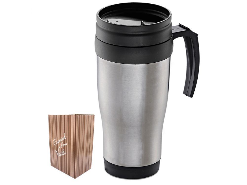 CANECA  TÉRMICA EM AÇO INOX – 450ML